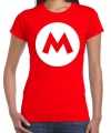 Mario loodgieter verkleed t-shirt rood feest dames