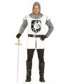 Middeleeuwse ridder verkleed kleding wit feest heren