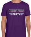 Nineties party feest t-shirt paars feest heren