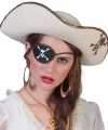 Piratenkleding accessoires witte piratenhoed schedel