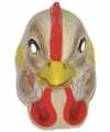 Plastic kippen masker feest volwassenen