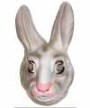 Plastic konijnen masker feest volwassenen