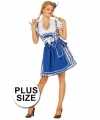Plus size oktoberfest jurk blauw