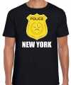 Police politie embleem new york verkleed t-shirt zwart feest heren
