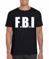 Politie fbi tekst t-shirt zwart heren