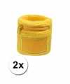 Polsbandje geel rits vakje 2x