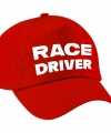 Race driver auto coureur verkleed pet rood feest kinderen
