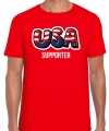 Rood t-shirt usa amerika supporter ek wk feest heren