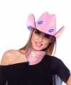 Roze kartonnen cowboyhoed lippen kusjes feest dames