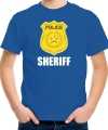 Sheriff police politie embleem t-shirt blauw feest kinderen
