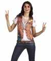 Shirt hippie vrouw opdruk