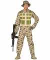 Soldaat verkleed pak kleding camouflage woestijn feest heren