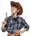 Speelgoed cowboy revolver pistool zilver 20 centimeter