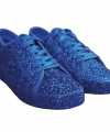Toppers blauwe glitter disco sneakers schoenen feest dames