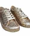 Toppers gouden glitter disco sneakers schoenen feest dames