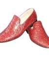 Toppers rode glitter pailletten disco loafers instap schoenen feest heren