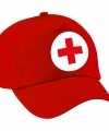 Zuster verpleegster pet baseball cap rood feest dames
